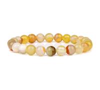 Bracelet en pierres jaunes, oranges et marron, perles de 8 mm, bijoux guérison cristal, cadeaux for hommes femmes(23cm,4)