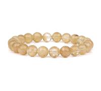 Bracelet en pierres jaunes, oranges et marron, perles de 8 mm, bijoux guérison cristal, cadeaux for hommes femmes(19cm,F)