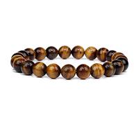 Bracelet en pierres jaunes, oranges et marron, perles de 8 mm, bijoux guérison cristal, cadeaux for hommes femmes(23cm,H)