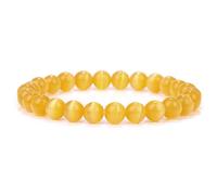 Bracelet en pierres jaunes, oranges et marron, perles de 8 mm, bijoux guérison cristal, cadeaux for hommes femmes(19cm,Y)