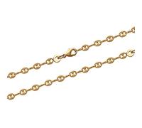 Bracelet en Plaqué Or - 18 cm - Chaine Maille Grain de Café 3,5 mm - Bijou Femme
