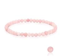Bracelet en quartz rose, bracelet en pierre précieuse avec perles rondes de 4 mm, idée cadeau pour petite amie, sœur, cadeau d'anniversaire pour meilleure amie, bracelet d'amitié