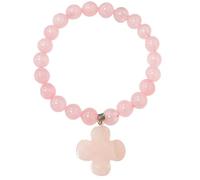 Bracelet en quartz rose, bracelet en quartz rose, bracelet porte-bonheur pour femme, cadeau avec carte de vœux et coffret cadeau, idéal pour un anniversaire, Noël ou pour exprimer sa motivation (Rose)