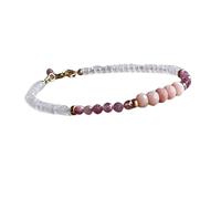 Bracelet en quartz rose, tourmaline et opale, perles facettées de 3 à 4 mm, fermoir plaqué or réglable de 17,8 cm, pour hommes et femmes | LK_STACK_08382