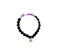 Bracelet en Quartz rutile vert du Brésil + Perles Onyx noir mat de 8 mm Longueur 19-20 cm Fabriqué en France TRENDYFLAIR