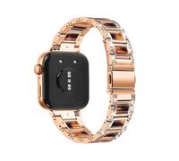 Bracelet en résine métallique for montre Huawei Fit4Pro Fit4 Fit3, connecteurs spécialisés, remplace le bracelet en acier inoxydable Accessoires(Rose Gold Tortoise Shell,For Fit 3)