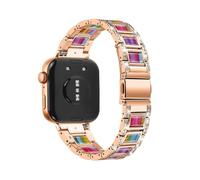 Bracelet en résine métallique for montre Huawei Fit4Pro Fit4 Fit3, connecteurs spécialisés, remplace le bracelet en acier inoxydable(Rainbow between rose gold,For fit 4/4pro)