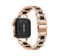 Bracelet en résine métallique for montre Huawei Fit4Pro Fit4 Fit3, connecteurs spécialisés, remplace le bracelet en acier inoxydable Accessoires(Rose gold black,For fit 4/4pro)