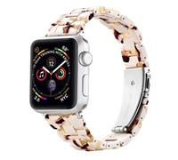Bracelet en résine souple compatible avec Apple Watch 42 mm, 44 mm, 45 mm, 46 mm, 49 mm - Bracelet élégant imperméable pour femme, compatible avec les séries 1-11, SE et Ultra modèles, blanc nougat