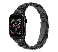 Bracelet en résine souple compatible avec Apple Watch 42 mm, 44 mm, 45 mm, 46 mm, 49 mm - Bracelet élégant imperméable pour femme, compatible avec les séries 1-11, SE et Ultra, fleur noire