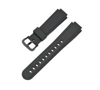 Bracelet en résine TPU compatible avec la montre électronique Casio AW-90H, bracelet en caoutchouc noir, interface spéciale, boucle ardillon en acier, accessoires(Black black)