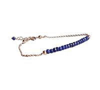 Bracelet en saphir bleu de 3 mm, perles rondes à facettes, fermoir plaqué or réglable de 17,8 cm, pour hommes et femmes | LK_STACK_01630