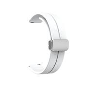 Bracelet en Silicone 16mm 18mm Pour Huawei Talkband B3 B5 B6 B7, fermoir magnétique, Pour Huawei Watch Fit Mini Band, Pour Garmin (Color : WHITE, Size : 18MM_SILVER CLASP)