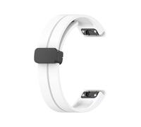 Bracelet en silicone 20 22 26 mm Pour Garmin Fenix 8 E 7 7X 6X Pro 5Plus Instinct2/Mk2i/Tactix7pro Bracelet à dégagement rapide(White(Black button),22mm)