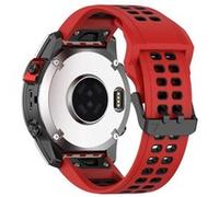 Bracelet en silicone 26mm, bicolore, fermeture rapide avec boucle à double trou pour votre Garmin Enduro/Fenix 7X/7X Solar/COROS VERTIX 2 - rouge/noir G