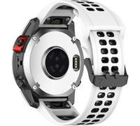 Bracelet en silicone 26mm, bicolore, fermeture rapide avec boucle à double trou pour votre Garmin Enduro/Fenix 7X/7X Solar/COROS VERTIX 2 - blanc/noir G
