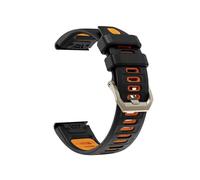 Bracelet en Silicone à dégagement rapide 22mm 26mm Pour Garmin Fenix 8 7X 7 6X 6 Pro 5X 5 Plus Instinct Tactix8 7pro(Black orange,22mm)