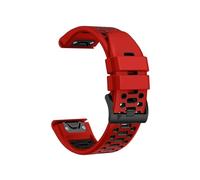 Bracelet en Silicone à Installation rapide, 26mm 22mm, adapté for Garmin Instinct 2X Solar/Phoenix 6X 6Pro 5X 5Plus 7X 7(Red black,Quick fit 22mm)