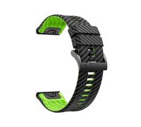 Bracelet en silicone à motifs en fibre de carbone, ajustement rapide, 22mm 26mm, for montre de sport Pour Garmin Fenix E 8 5 5X 6X 7 7X/MARQ/Enduro 3(Black lime,26mm)