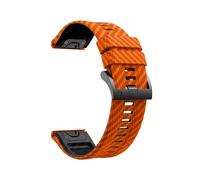 Bracelet en silicone à motifs en fibre de carbone, ajustement rapide, 22mm 26mm, for montre de sport Pour Garmin Fenix E 8 5 5X 6X 7 7X/MARQ/Enduro 3(Orange black,26mm(7x/6x/5x))