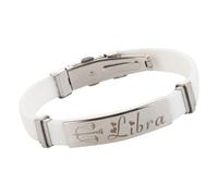 Bracelet En Silicone Avec Constellation Du Zodiaque Pour Femmes Et Hommes, Style Minimaliste, Manchette, Bijou Fait Main, Cadeau Pour Couples, Meilleurs Amis Et Amies (Balance - Blanc, 21 Cm)