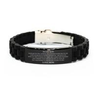 Bracelet en silicone avec message inspirant gravé « To My Son » - Idée cadeau pour fils, anniversaire, Noël, remise de diplôme, maman à fils