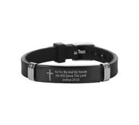 Bracelet en silicone avec verset de la Bible chrétienne en acier inoxydable, Moyen, Acétate, Ormeau