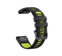 Bracelet en silicone bicolore for montre for Garmin Fenix E 8 7X 7 6 6X/Epix Pro Gen 2/Tactix(Black green,22mm-Fenix 7 7Pro)