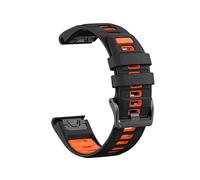 Bracelet en silicone bicolore for montre for Garmin Fenix E 8 7X 7 6 6X/Epix Pro Gen 2/Tactix(Black Orange,26mm-Descent Mk1)
