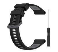 Bracelet en silicone bicolore pour montre Garmin Forerunner 965, bracelet de sport instinct, noir et gris, 22 mm