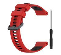 Bracelet en silicone bicolore pour montre Garmin Forerunner 965, bracelet de sport instinct, rouge et noir, 22 mm