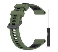 Bracelet en silicone bicolore pour montre Garmin Forerunner 965, bracelet de sport instinct, vert militaire et noir, 22 mm