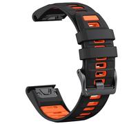 Bracelet en silicone bicolore QuickFit 26 mm 22 mm pour Garmin Fenix E 8 7X 7 6 6X pour Epix Pro Gen 2 51 mm 47 mm pour bracelet de montre Tactix, noir orange, 26 mm, pour Descent Mk1