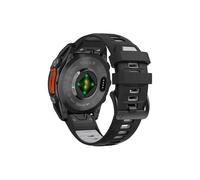 Bracelet en silicone Compatible avec Garmin Fenix 8 E 7 Pro 47mm/MARQ 2/Forerunner 965 955 945/Descent G1(Black Gray,Qu ic kFit 26mm)