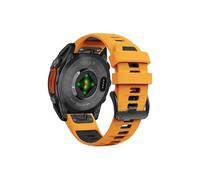 Bracelet en silicone Compatible avec Garmin Fenix 8 E 7 Pro 47mm/MARQ 2/Forerunner 965 955 945/Descent G1(Orange Black,Qu ic kFit 26mm)