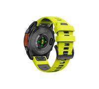 Bracelet en silicone Compatible avec Garmin Fenix 8 E 7 Pro 47mm/MARQ 2/Forerunner 965 955 945/Descent G1(Green Black,Qu ic kFit 26mm)
