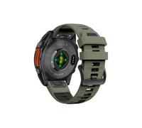 Bracelet en silicone Compatible avec Garmin Fenix 8 E 7 Pro 47mm/MARQ 2/Forerunner 965 955 945/Descent G1(Army Green Black,Qu ic kFit 26mm)