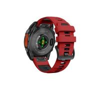 Bracelet en silicone Compatible avec Garmin Fenix 8 E 7 Pro 47mm/MARQ 2/Forerunner 965 955 945/Descent G1(Red Black,Qu ic kFit 26mm)