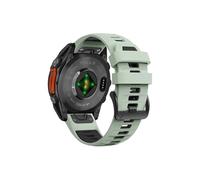 Bracelet en silicone Compatible avec Garmin Fenix 8 E 7 Pro 47mm/MARQ 2/Forerunner 965 955 945/Descent G1(Mint Green Black,Qu ic kFit 26mm)