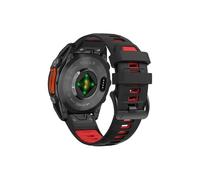 Bracelet en silicone Compatible avec Garmin Fenix 8 E 7 Pro 47mm/MARQ 2/Forerunner 965 955 945/Descent G1(Black Red,Qu ic kFit 22mm)