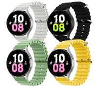 Bracelet en Silicone Compatible avec Samsung Galaxy Watch 6/5/4/Active 2 40mm 44mm/6 Classic 43mm 47mm/5 Pro 45mm/4 Classic 46mm 42mm,20mm Bracelet Souple de Sport Remplacement pour Hommes Manque