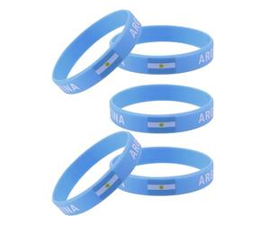 Bracelet en Silicone Drapeau du Pays, Lot de 5 pour Matchs de Football | Souple et Confortable à Porter, Accessoire pour Sports et Jeux, Style Patriotique, Usage
