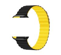 Bracelet en silicone for montre 46 mm, 42 mm, 49 mm, 45 mm, 41 mm, 44 mm, 40 mm, bracelet magnétique for séries 2, 10, 9, 8, 7, 6, SE, 5, 4, 3(04 black yellow,42-44-45-49-46)