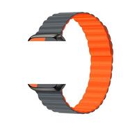 Bracelet en silicone for montre 46 mm, 42 mm, 49 mm, 45 mm, 41 mm, 44 mm, 40 mm, bracelet magnétique for séries 2, 10, 9, 8, 7, 6, SE, 5, 4, 3(07 gray orange,42-44-45-49-46)