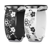 Bracelet en silicone imprimé pour Galaxy Watch 7/6/5/4/FE, 6/4 Classic, 5 | Bracelet de sport résistant à la transpiration avec gravure florale pour Galaxy Watch 7/6/5/4/FE 40 44 mm