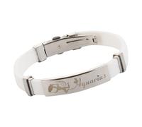 Bracelet En Silicone Minimaliste Avec Signe Du Zodiaque Verseau, Pour Femmes Et Hommes. Bijou Fait Main, Idéal Comme Cadeau Pour Couples, Meilleurs Amis Et Amies. Couleur : Blanc. Longueur : 21 Cm.