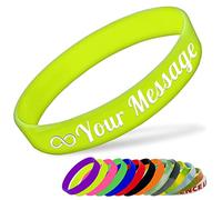 Bracelet en Silicone Personnalisable Bracelet en Caoutchouc Femme Homme Enfant pour Les Événements Festival de Collecte de Fonds,160mm Longueur,Jaune