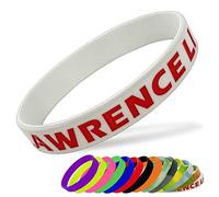 Bracelet en Silicone Personnalisable Bracelet en Caoutchouc Femme Homme Enfant pour Les Événements Festival de Collecte de Fonds,180mm Longueur,Blanche