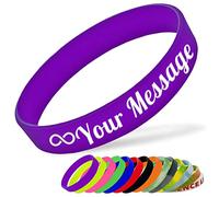 Bracelet en Silicone Personnalisable Bracelet en Caoutchouc Femme Homme Enfant pour Les Événements Festival de Collecte de Fonds,180mm Longueur,Violet