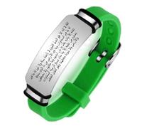 Bracelet en silicone pour adultes et adolescents, motif calligraphie arabe sainte Ayatul Kursi Coran, Amulette avec verset coranique pour baptême, église, Acier inoxydable Silicone